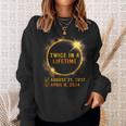 America Solar Eclipse Twice In Lifetime 2024 Solar Eclipse Sweatshirt Gifts for Her
