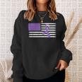 American Flag Alzheimer's & Epilepsy Ribbon Awareness Sweatshirt Gifts for Her