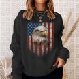 American Flag Bald Eagle Patriotic Red White Blue Sweatshirt Gifts for Her