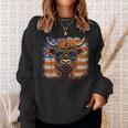 American Flag Highland Cow-Fourth Of July Cow Lover Cool Sweatshirt Gifts for Her