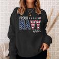 American Flag Proud Navy Sister Sweatshirt Gifts for Her