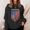 American Flag Usa Fighter Jet Patriot F16 Formation Sweatshirt Gifts for Her