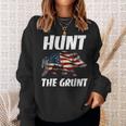 American Hunt The Grunt Hog Vintage Wild Boar Hunting Dad Sweatshirt Gifts for Her