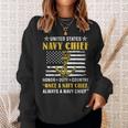 American Veteran Once A Navy Chief Always A Navy Chief Sweatshirt Gifts for Her