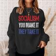 Anti-Socialism Saying Red White Blue Capitalist Sweatshirt Gifts for Her