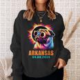 Arkansas Total Solar Eclipse 2024 Pug Dog With Glasses Sweatshirt Gifts for Her