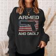 Armed And Dadly Fathers Day Gun Owner Dad On Back Sweatshirt Gifts for Her