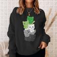 Aromantic Flag Pride Lgbtq Cats Aromantic Cat Sweatshirt Gifts for Her