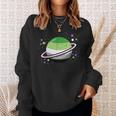 Asexual Aromantic Space Planet Vintage Sweatshirt Gifts for Her