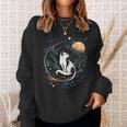 Astronaut Cat Or Space Cat On Galaxy Cat Lover Sweatshirt Gifts for Her