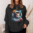 Astronaut Cat Or Space Cat On Galaxy Cat Lover Sweatshirt Gifts for Her