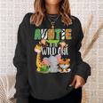Auntie Of The Wild One Zoo Theme Birthday Safari Animals Sweatshirt Gifts for Her