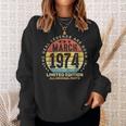 Awesome March 1974 Vintage 50Th Birthday Made In 1974 Sweatshirt Gifts for Her