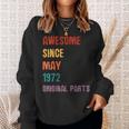Awesome Since May 1972 Taurus And Gemini Zodiac Sweatshirt Gifts for Her