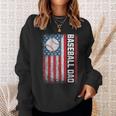 Baseball Dad Usa American Flag Patriotic Dad Father's Day Sweatshirt Gifts for Her