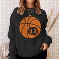 Basketball Player Jersey Number 13 Thirn Graphic Sweatshirt Gifts for Her