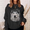 Beautiful Siberian Husky Dog Face Sweatshirt Gifts for Her