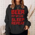 Beer Pet Lab Sleep Repeat Red CDogLove Sweatshirt Gifts for Her