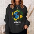 Best Brazil Soccer Ball Flag Brazilian Futbol Fan Sweatshirt Gifts for Her