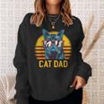 Best Cat Dad Fathers Day Kitty Daddy Papa Vintage Sweatshirt Gifts for Her