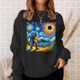 Bigfoot Glasses Total Solar Eclipse 2024 Van Gogh Bigfoot Sweatshirt Gifts for Her