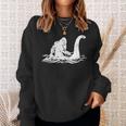 Bigfoot Riding On Nessie Lochness Monster Nessie Yeti Hunter Sweatshirt Gifts for Her