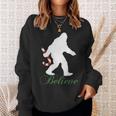 Bigfoot Sasquatch Yeti Believe Candy Cane Christmas Pajamas Sweatshirt Gifts for Her