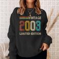 Birthday 20 Years Old Birthday Decoration Vintage 2003 Sweatshirt Gifts for Her