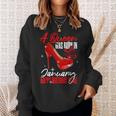 Birthday January A Queen Was Born In January Sweatshirt Gifts for Her