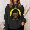 Black Jesus With Afro African American Religious Portrait Sweatshirt Gifts for Her