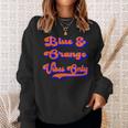 Blue Orange Football Team School Game Day Colors Sweatshirt Gifts for Her