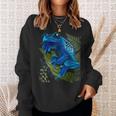 Blue Poison Dart Frog Colored Exotic Animal Amphibian Pet Sweatshirt Gifts for Her