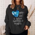 Blue Puzzle Heart Sweatshirt Gifts for Her