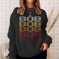 Bob Retro Wordmark Pattern Vintage Style Sweatshirt Gifts for Her