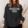 Bold Production Crew Text Print On Back Film Crew Sweatshirt Gifts for Her