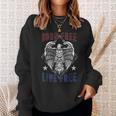 Born Free Live Free Eagle Wingspan Stamp Sweatshirt Gifts for Her