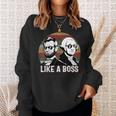 Like A Boss Presidents Day Washington Lincoln Abe George Sweatshirt Gifts for Her