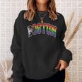 Boston Arched Style Text Progress Pride Pattern Sweatshirt Gifts for Her