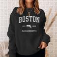 Boston Massachusetts Ma Vintage Athletic Sports Sweatshirt Gifts for Her