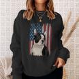 Boston Terrier American Flag Patriotic 4Th Of July Sweatshirt Gifts for Her