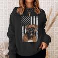 Boxer Dog American Flag Boxer Dad With Us Flag Sweatshirt Gifts for Her
