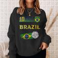 Brazil Soccer Fans Jersey Brazilian Flag Football Sweatshirt Gifts for Her