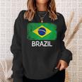 Brazilian Flag Vintage Made In Brazil Sweatshirt Gifts for Her