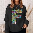 Buchstabe F Monsters Alphabet Name Initiale Niedlich Monogrammiert Sweatshirt Geschenke für Sie