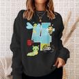 Bugs And Insects Nature Lover 4 Year Old 4Th Birthday Party Sweatshirt Gifts for Her