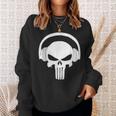 Calavera Dj Con Cascos Dj Skull Headphones Camisa de entrenamiento Regalos para ella
