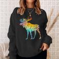 Candian Moose Abstrast Colorful Bright Group Sweatshirt Gifts for Her