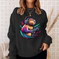 Capybara Capybara Rodent & Video Games Lover Sweatshirt Gifts for Her