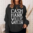 Cash Hank Willie And Waylon Country Music Sweatshirt Gifts for Her