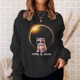 Cat 2024 Solar Eclipse Totality Glasses Sweatshirt Gifts for Her